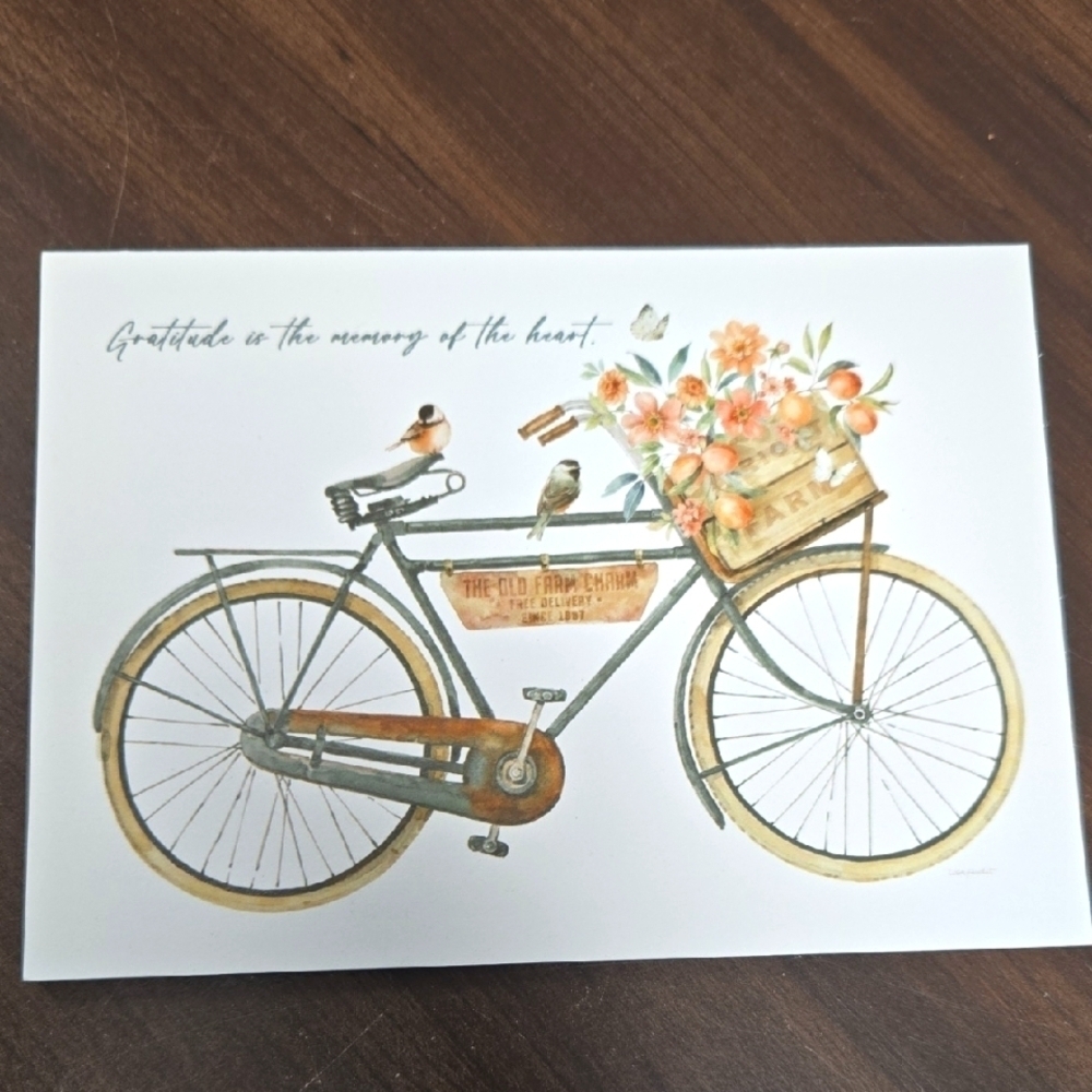 Legacy Publishing Set of 6 Flower Market Bike Thank You Cards